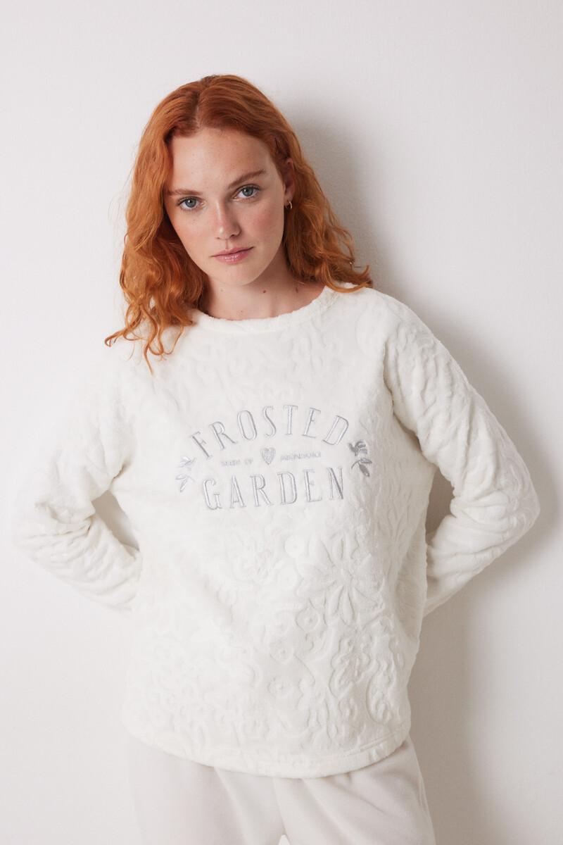 women'secret Pijama largo polar marfil Último día