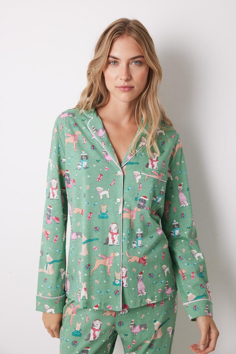 women'secret Pijama camisero 100% algodón perros navideños Solo hoy