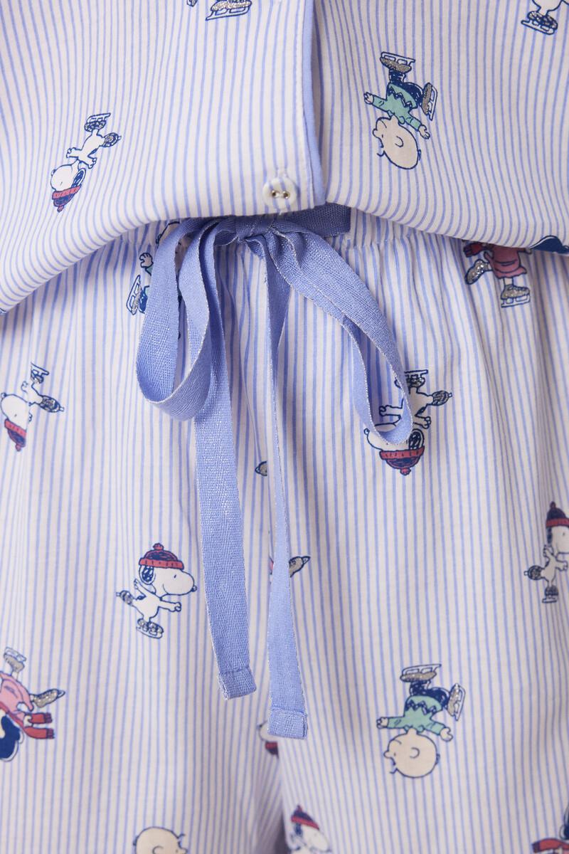 women'secret Pijama camisero largo 100% algodón rayas Snoopy Oferta especial de fábrica