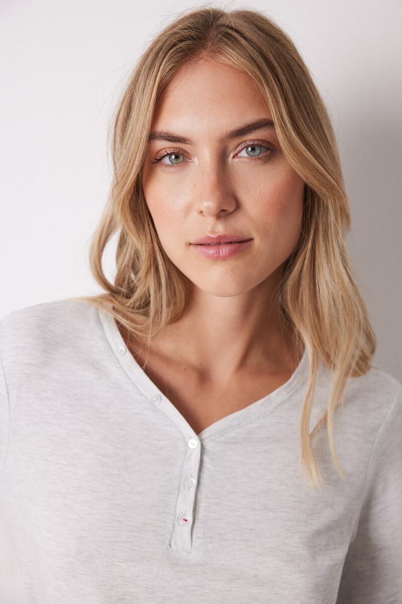 women'secret Camiseta algodón manga larga gris Solo queda un día
