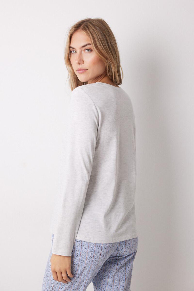 women'secret Camiseta algodón manga larga gris Solo queda un día