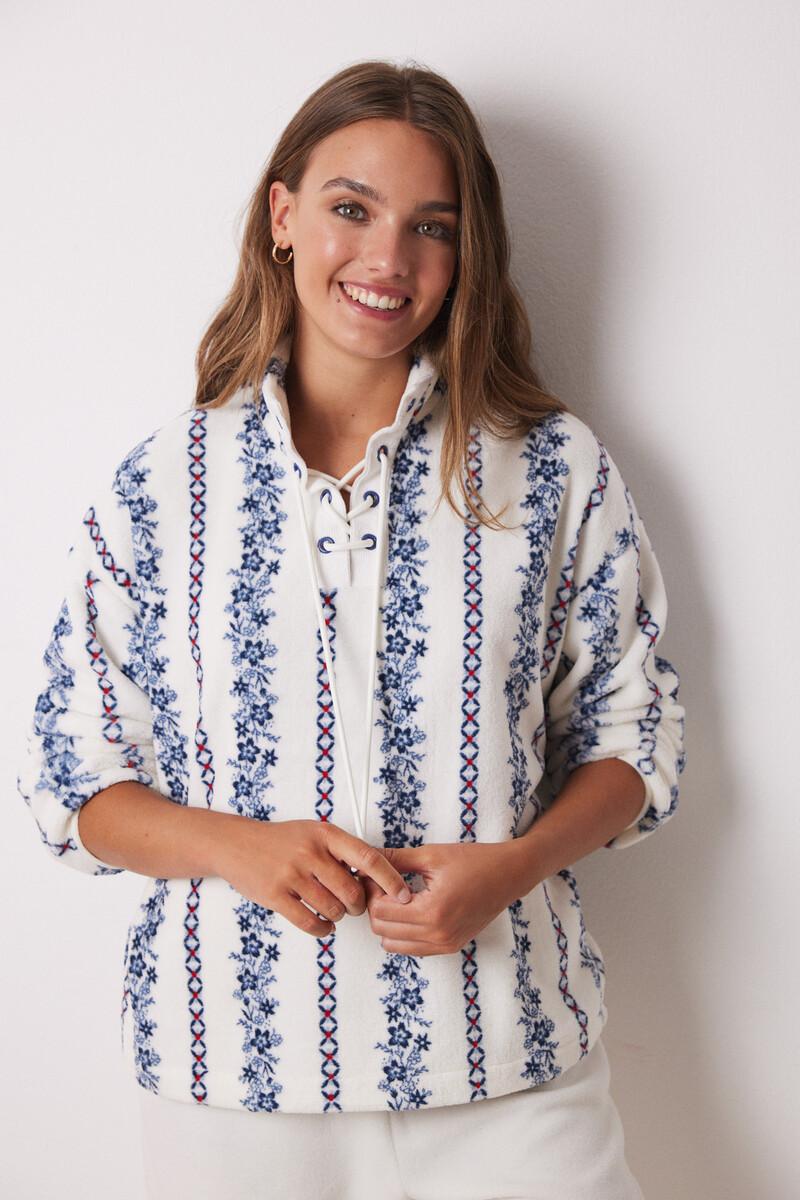 women'secret Pijama largo polar flores Liquidación