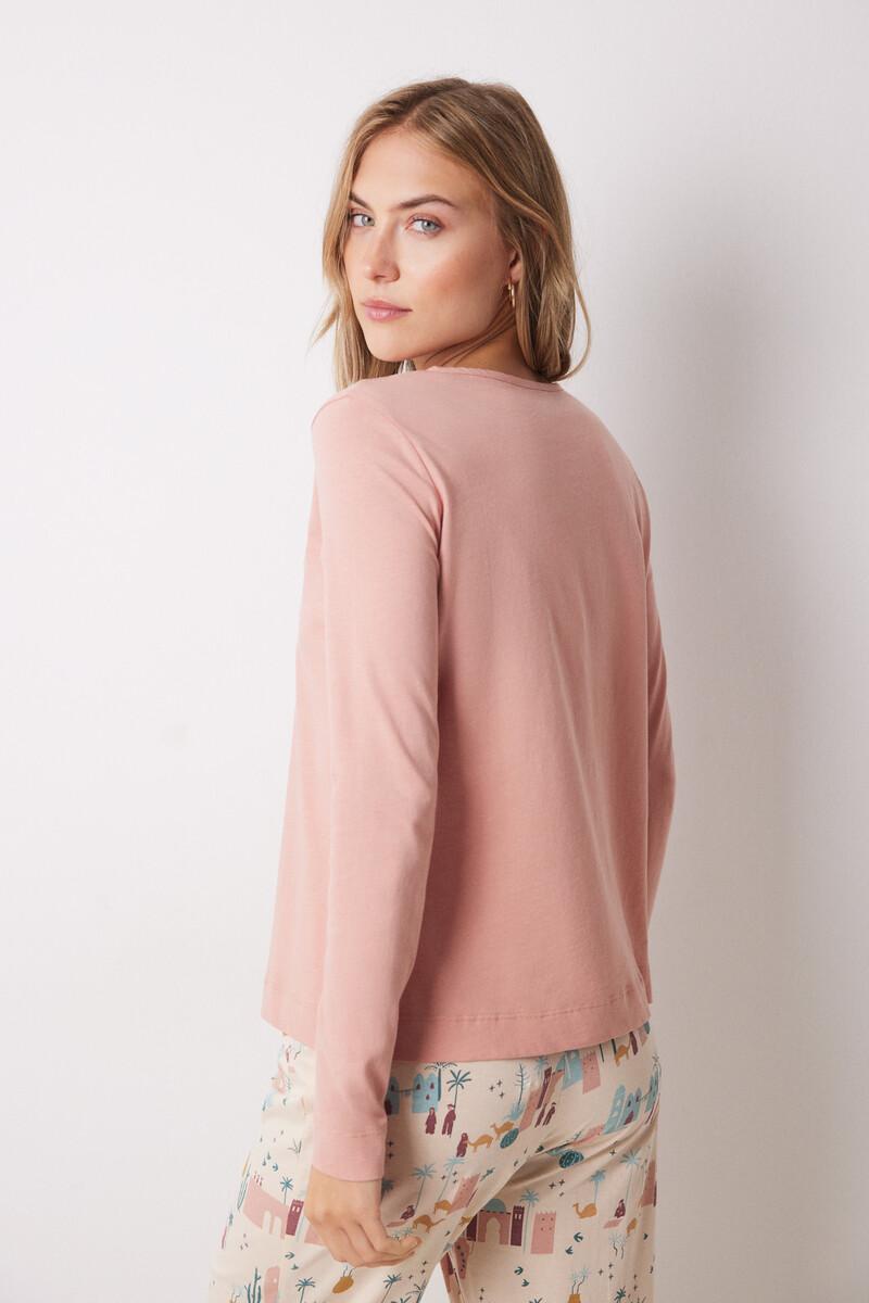 women'secret Camiseta manga larga 100% algodón naranja En oferta