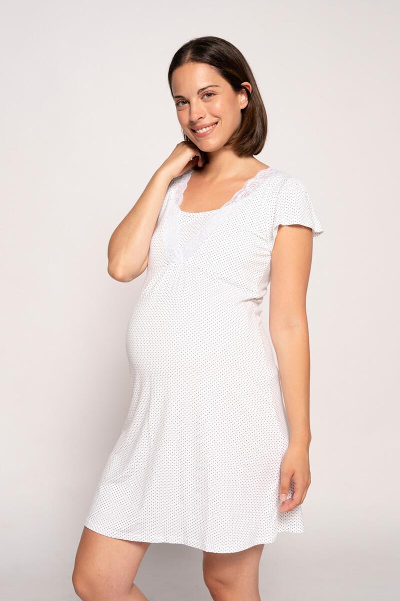 women'secret Camisón de lactancia con manga corta y lunares Libre de impuestos