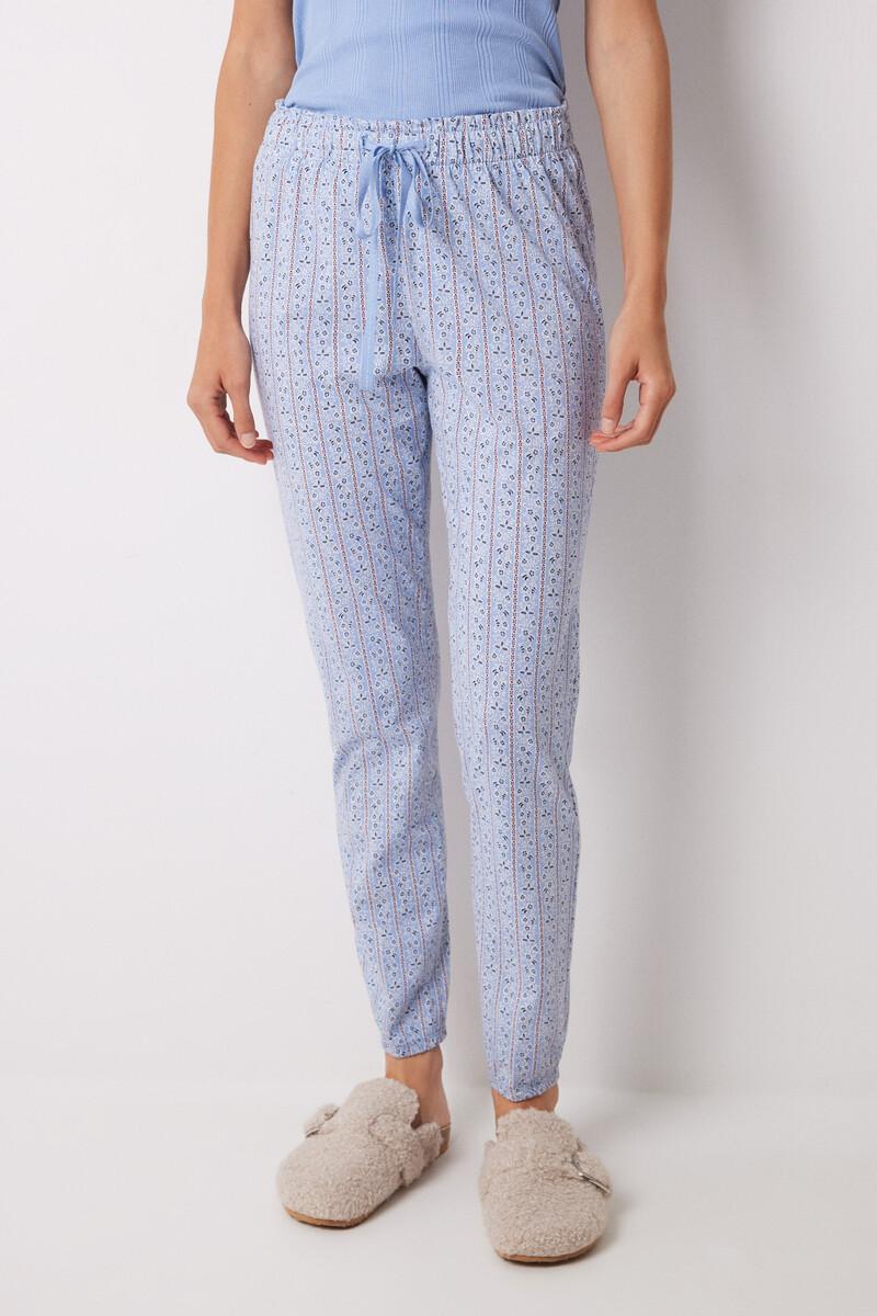 women'secret Pantalón pijama algodón flores rayas skinny Mejor oferta