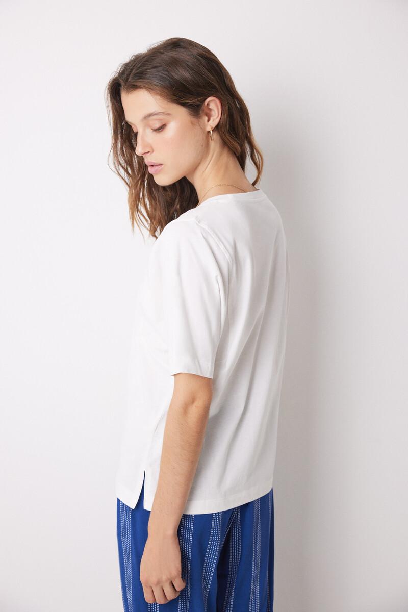 women'secret Camiseta manga corta 100% algodón marfil Últimos 3 días