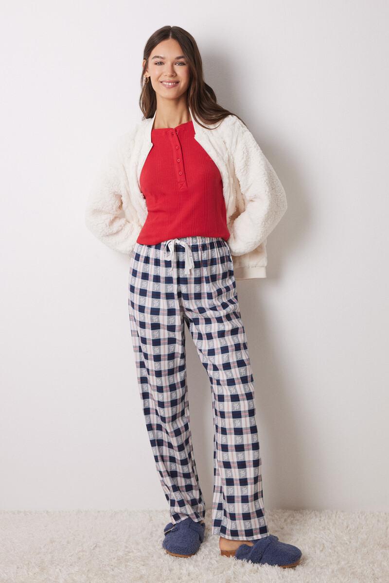 women'secret Pantalón pijama cuadros azul COMPRAR AHORA
