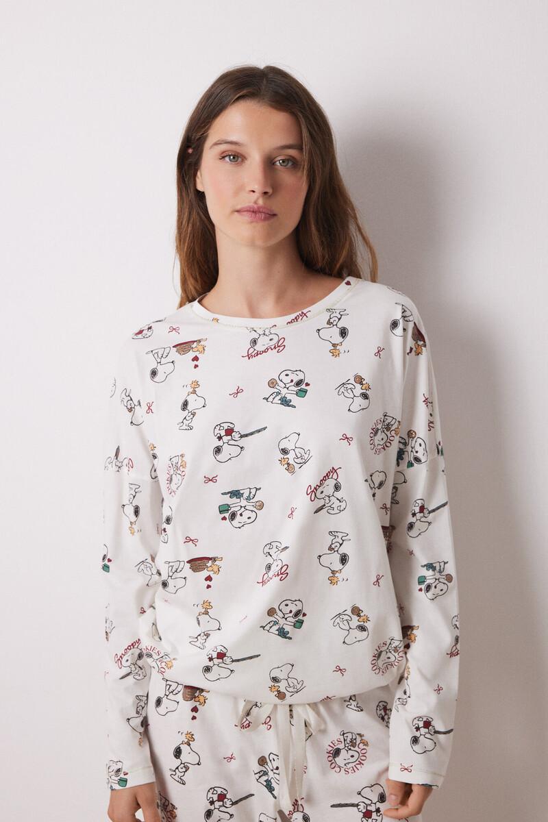 women'secret Pijama largo 100% algodón Snoopy Liquidación