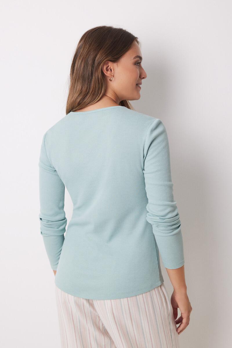 women'secret Camiseta panadera manga larga azul Envío internacional gratuito
