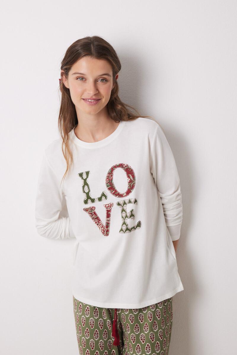 women'secret Camiseta manga larga 100% algodón LOVE Devoluciones gratuitas