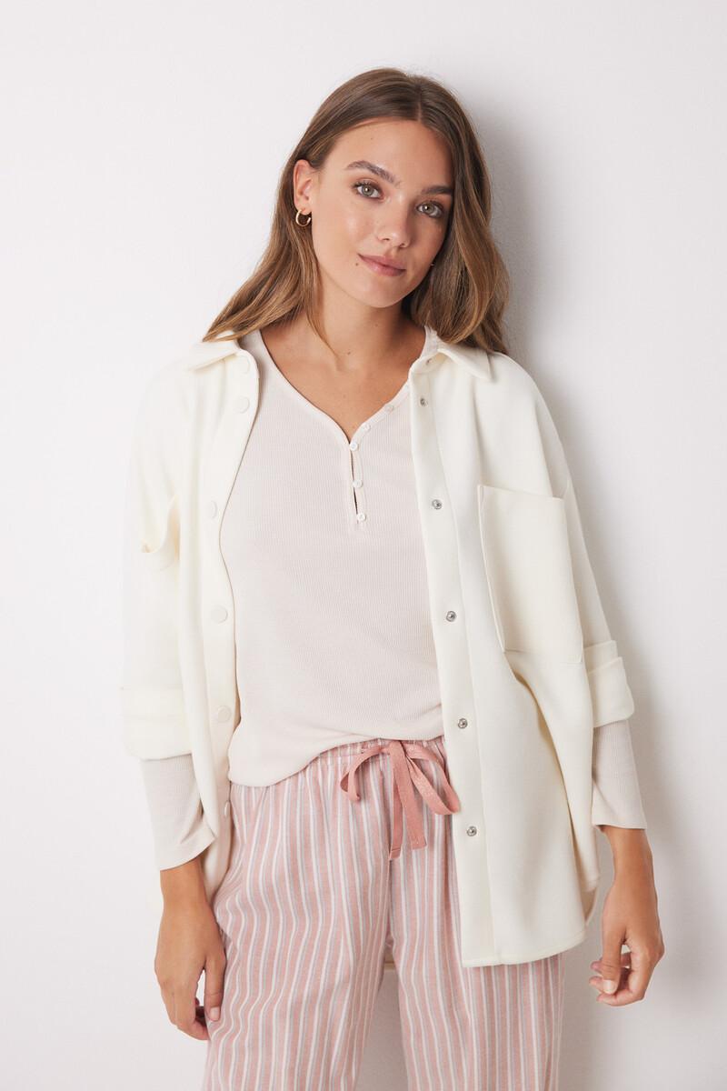 women'secret Camiseta panadera manga larga marfil Rebajas