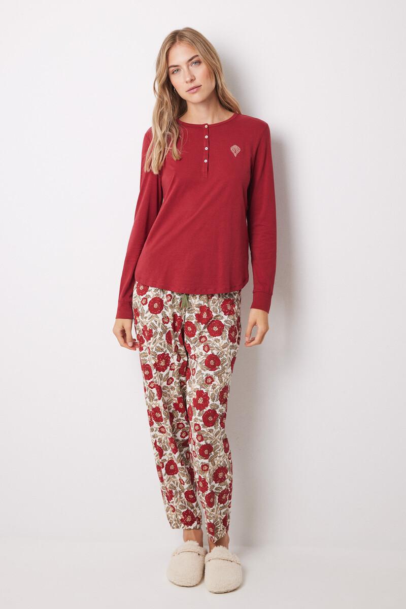 women'secret Camiseta manga larga 100% algodón rojo Venta caliente