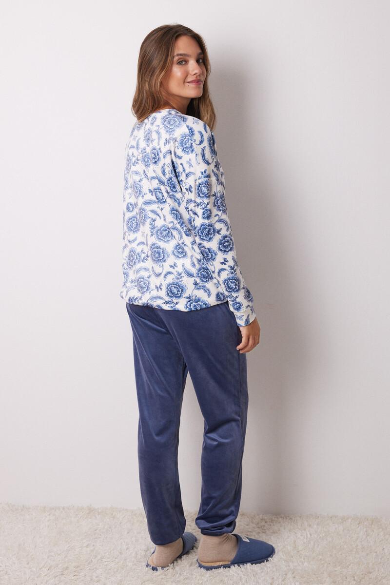 women'secret Pijama largo terciopelo elástico suave Descuento