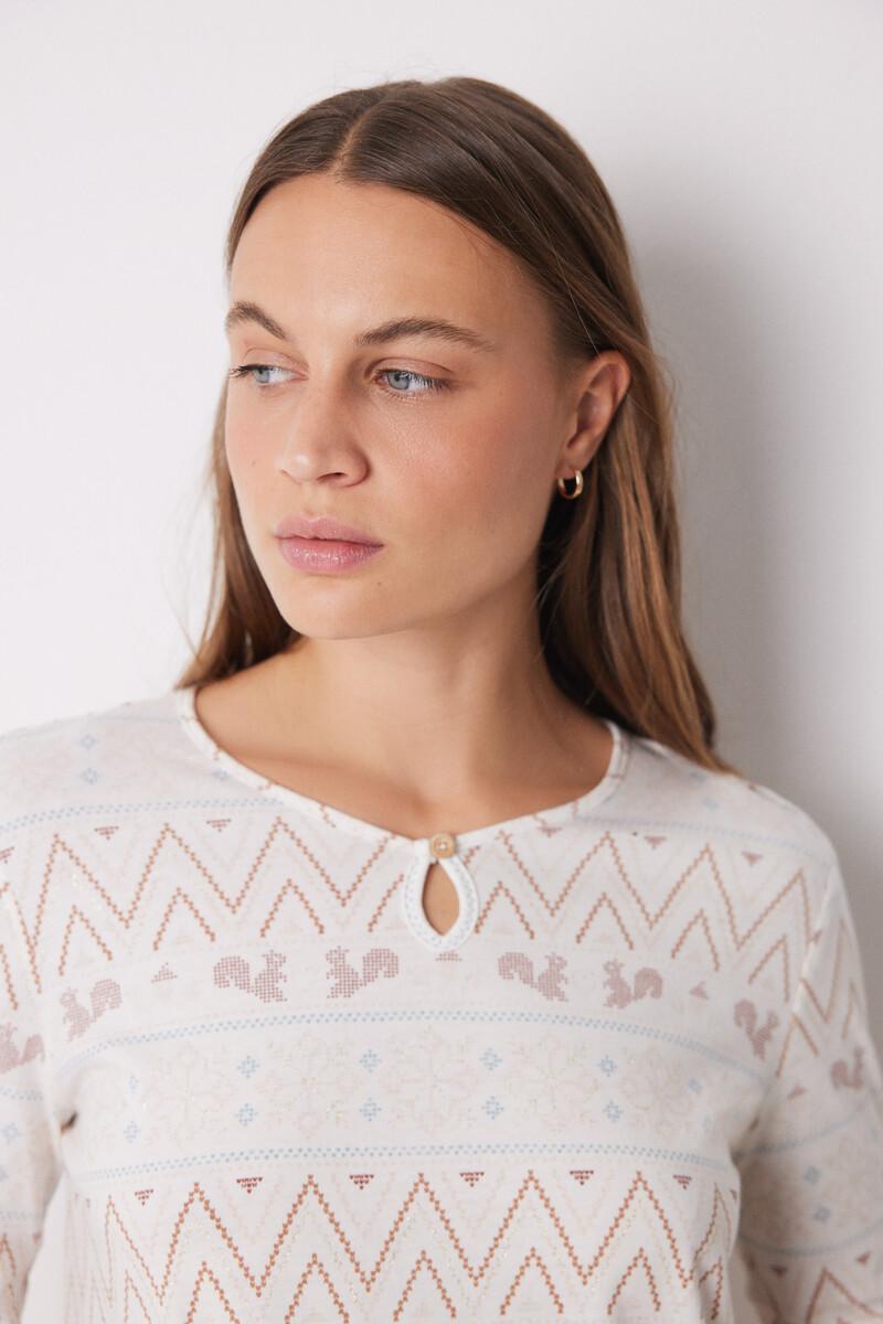 women'secret Camisón corto 100% algodón cenfas navideñas Liquidación