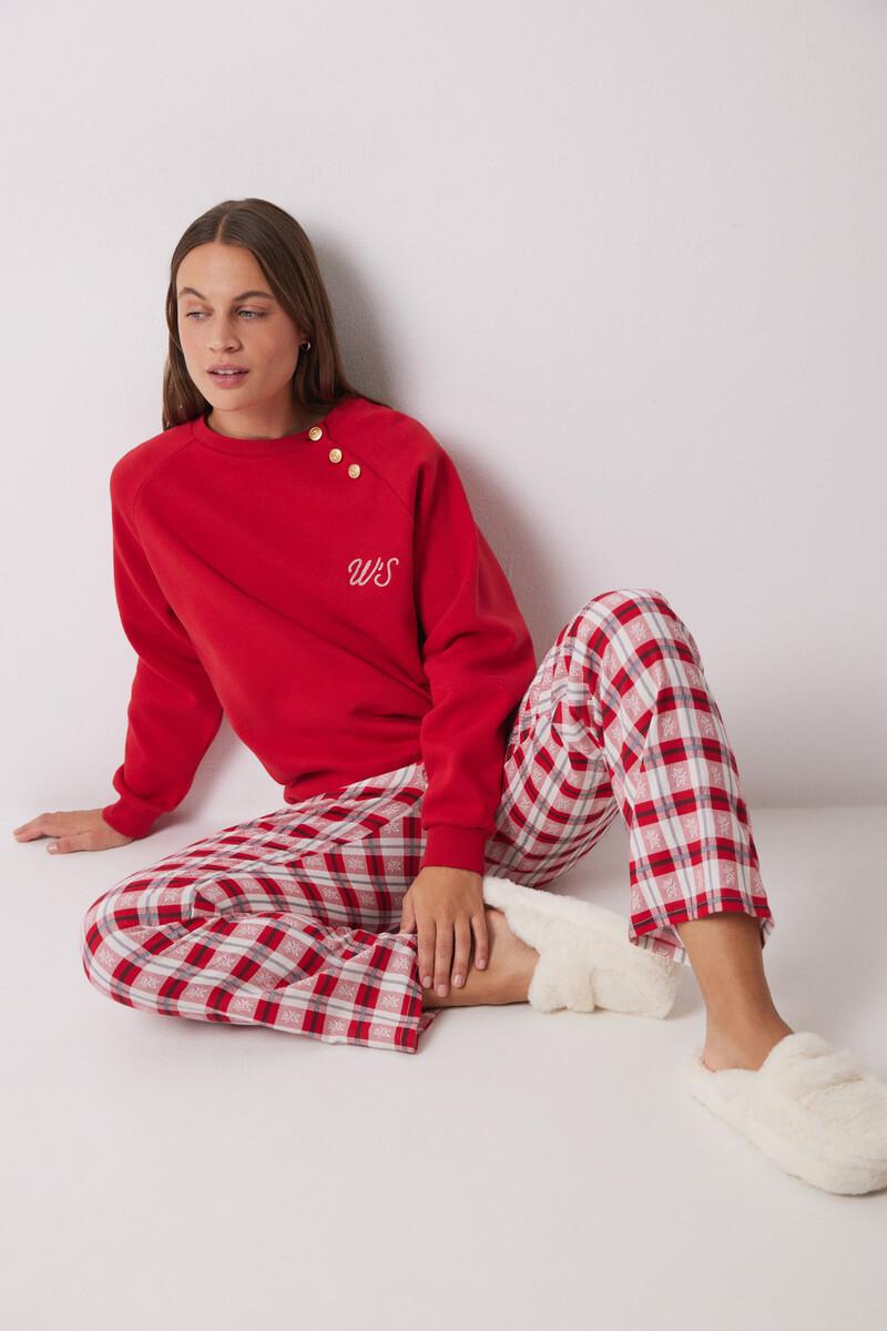 women'secret Sudadera felpa algodón roja Promoción por tiempo limitado
