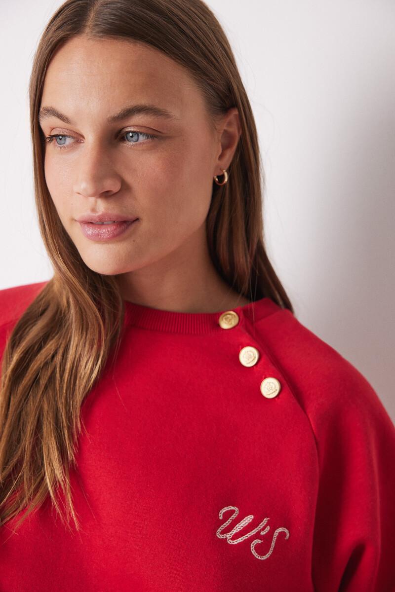 women'secret Sudadera felpa algodón roja Promoción por tiempo limitado