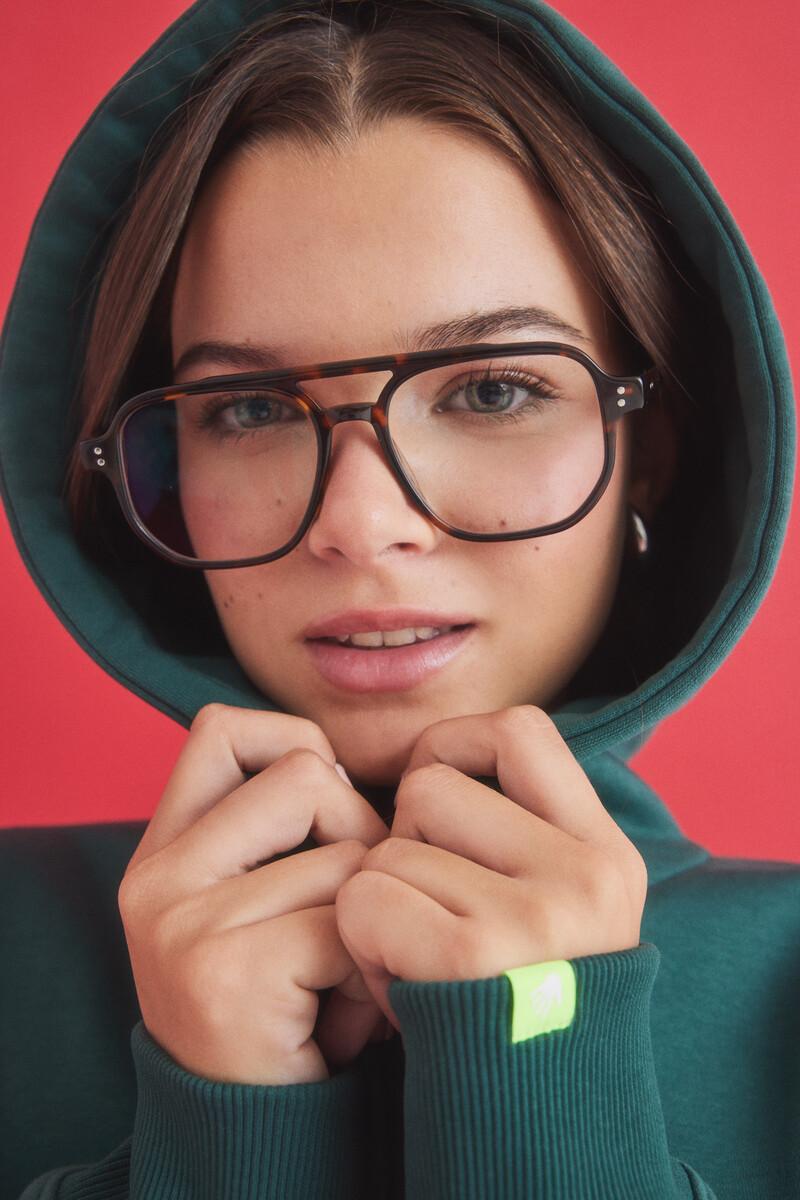 women'secret Sudadera capucha felpa verde logo Solo hoy