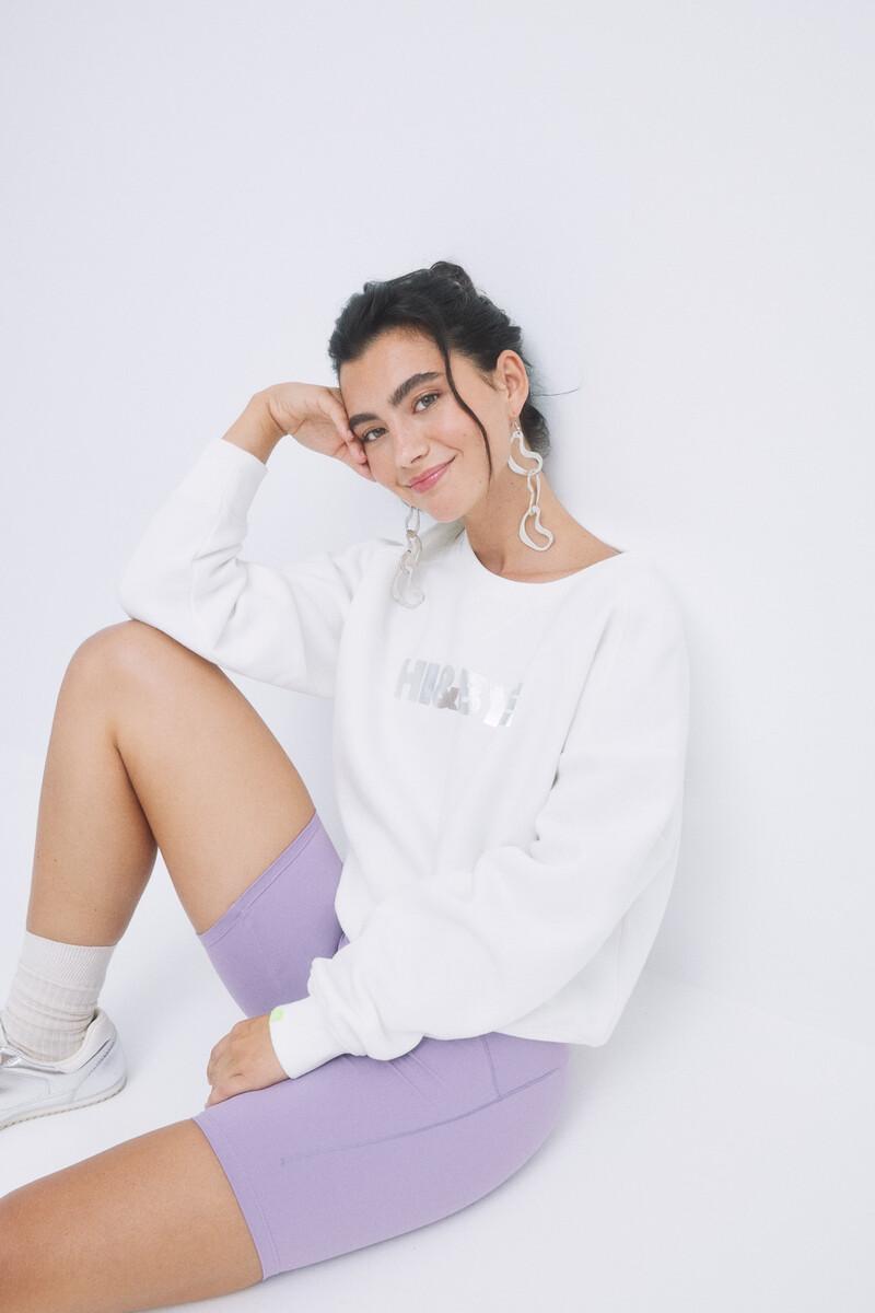women'secret Sudadera felpa marfil logo Superdescuento