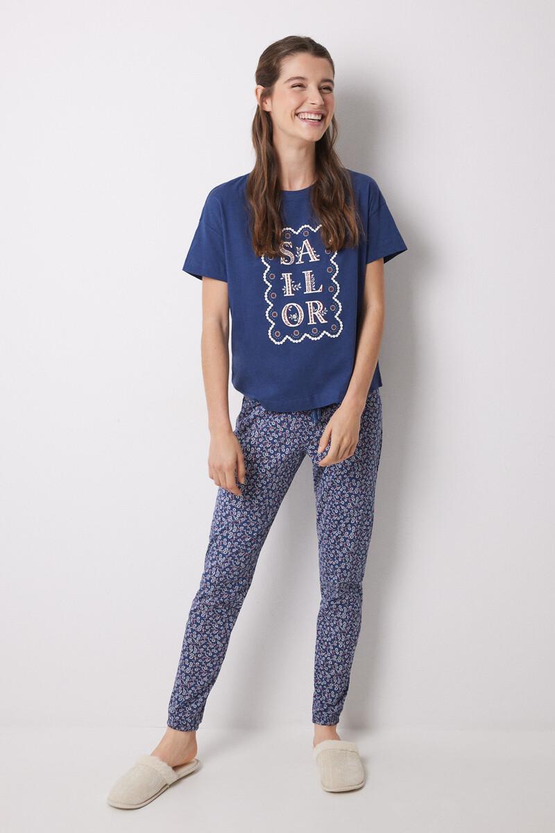 women'secret Camiseta manga corta azul Sailor Envío internacional gratuito