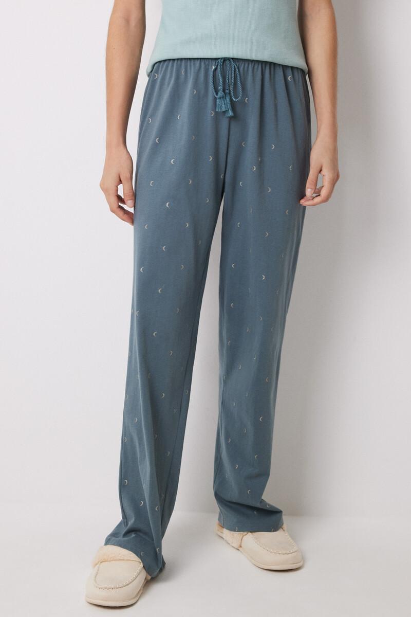 women'secret Pantalón largo 100% algodón verde Descuento por venta flash