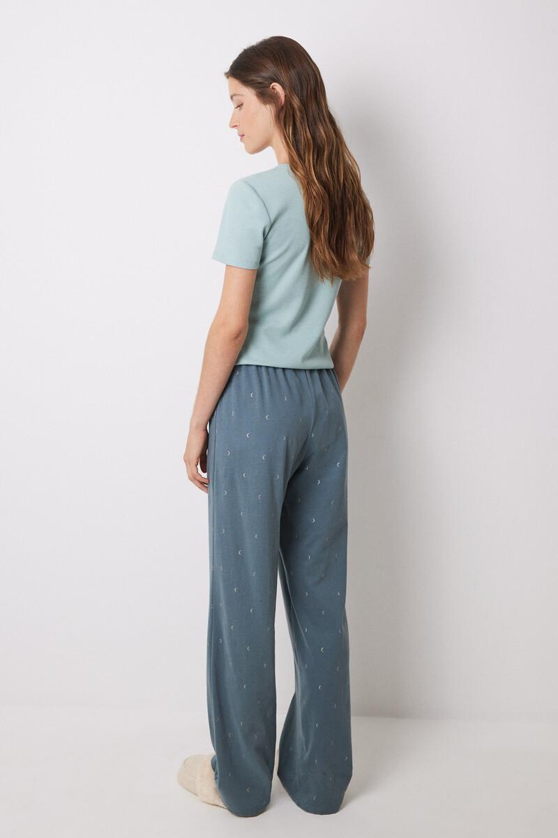 women'secret Pantalón largo 100% algodón verde Descuento por venta flash
