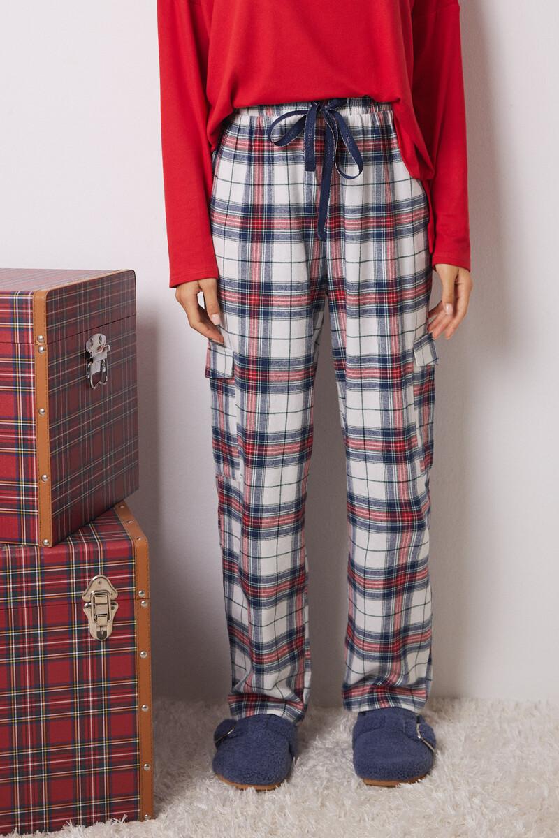 women'secret Pantalón cargo 100% algodón cuadros Ofertas de temporada