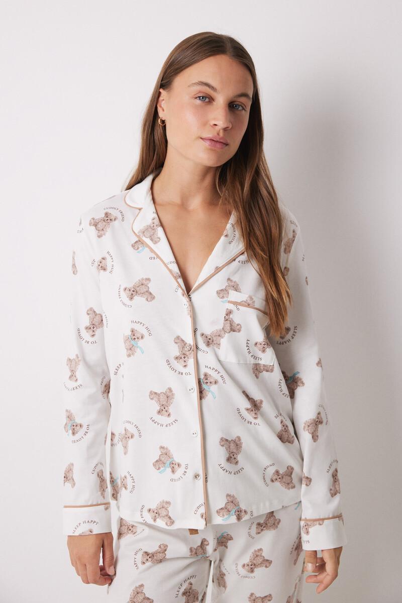 women'secret Pijama largo camisero 100% algodón ositos Grandes ahorros