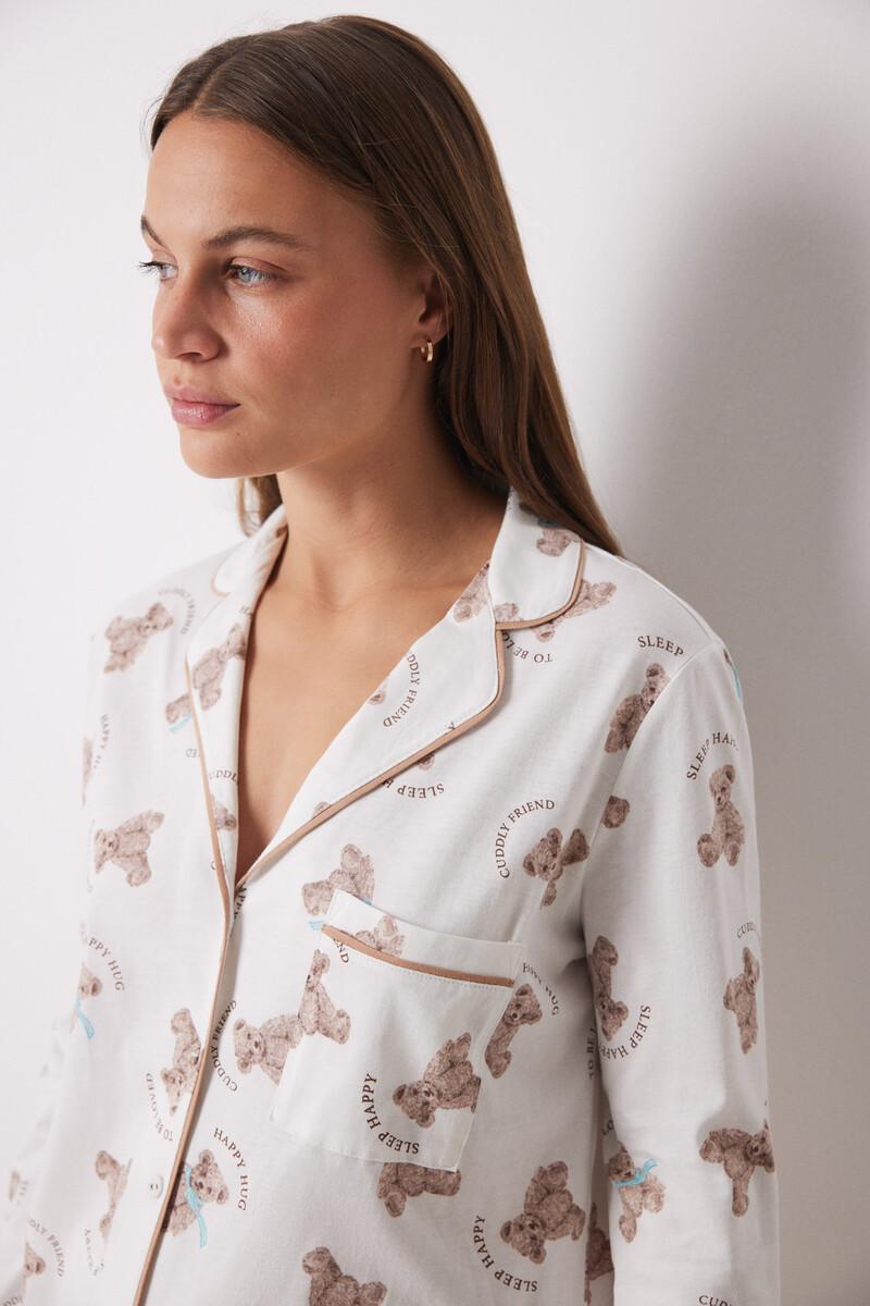 women'secret Pijama largo camisero 100% algodón ositos Grandes ahorros