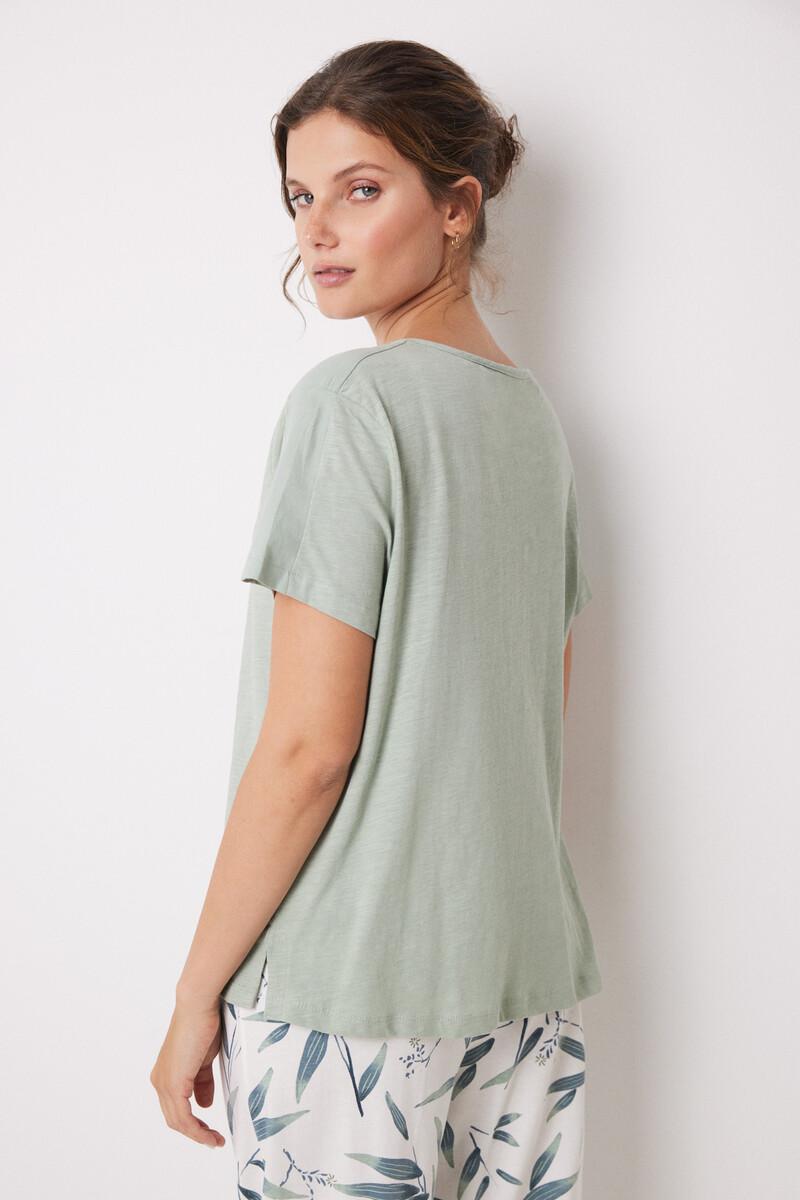 women'secret Camiseta manga corta 100% algodón verde En oferta