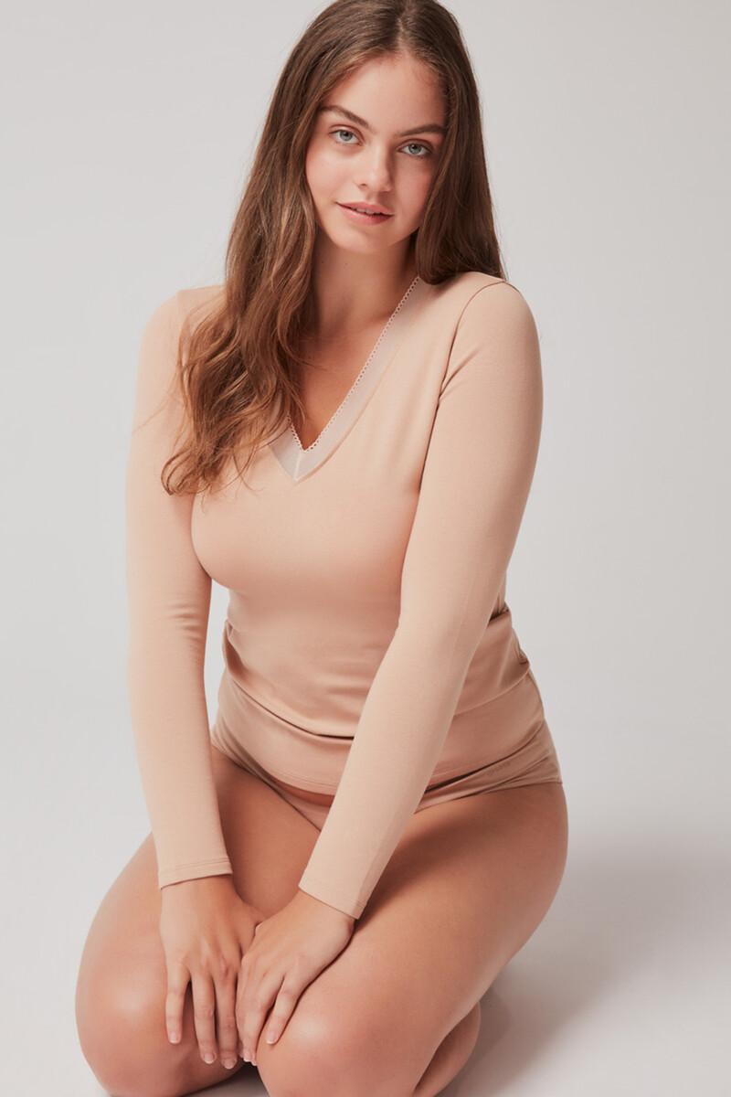 women'secret Camiseta térmica escote pico ÚLTIMAS EDICIONES