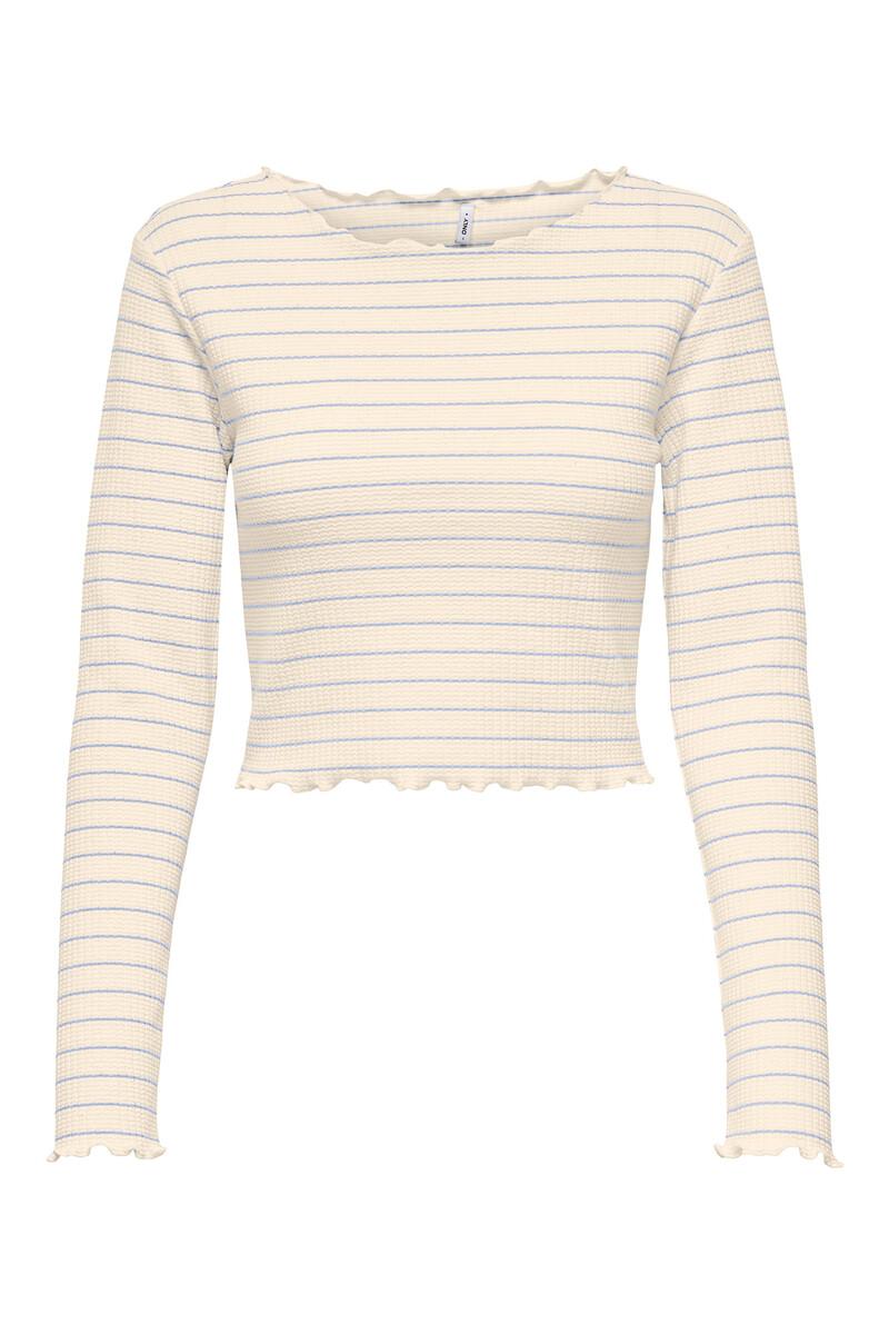 women'secret Camiseta corta manga larga bordes ondulados Ahorra y exporta