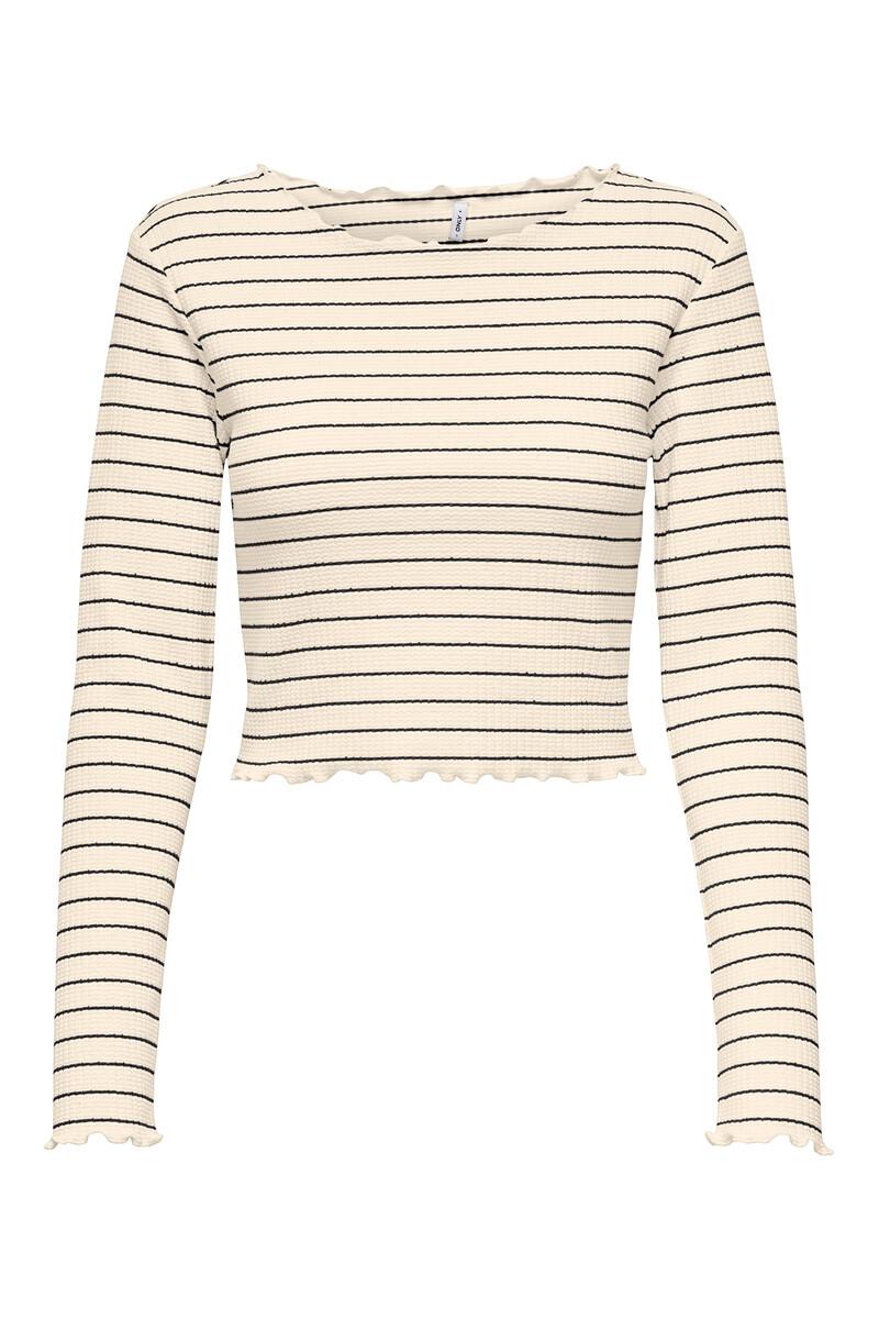 women'secret Camiseta corta manga larga bordes ondulados En oferta