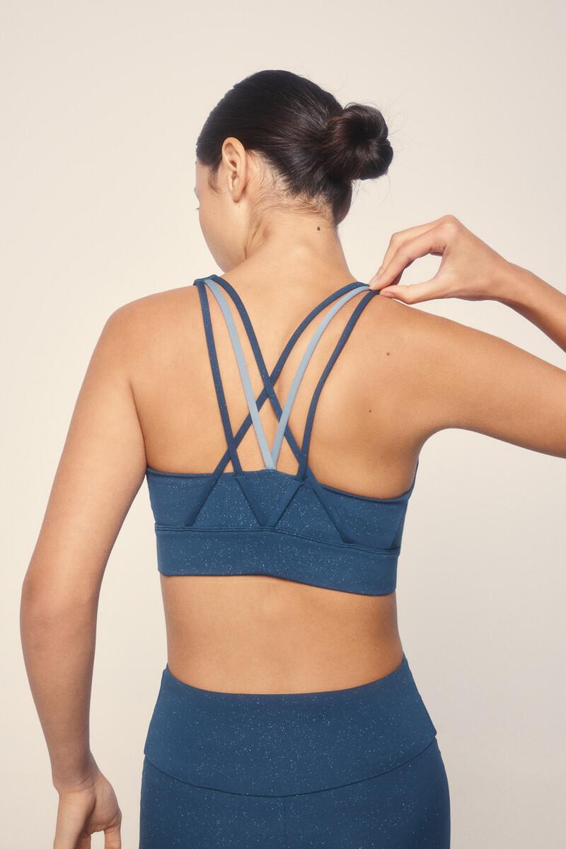 women'secret Sujetador deportivo 4D STRETCH brillo azul Último día