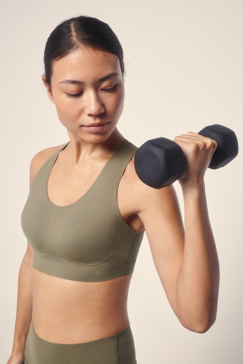 women'secret Sujetador deportivo COMPRESSIVE caqui Envío internacional gratuito