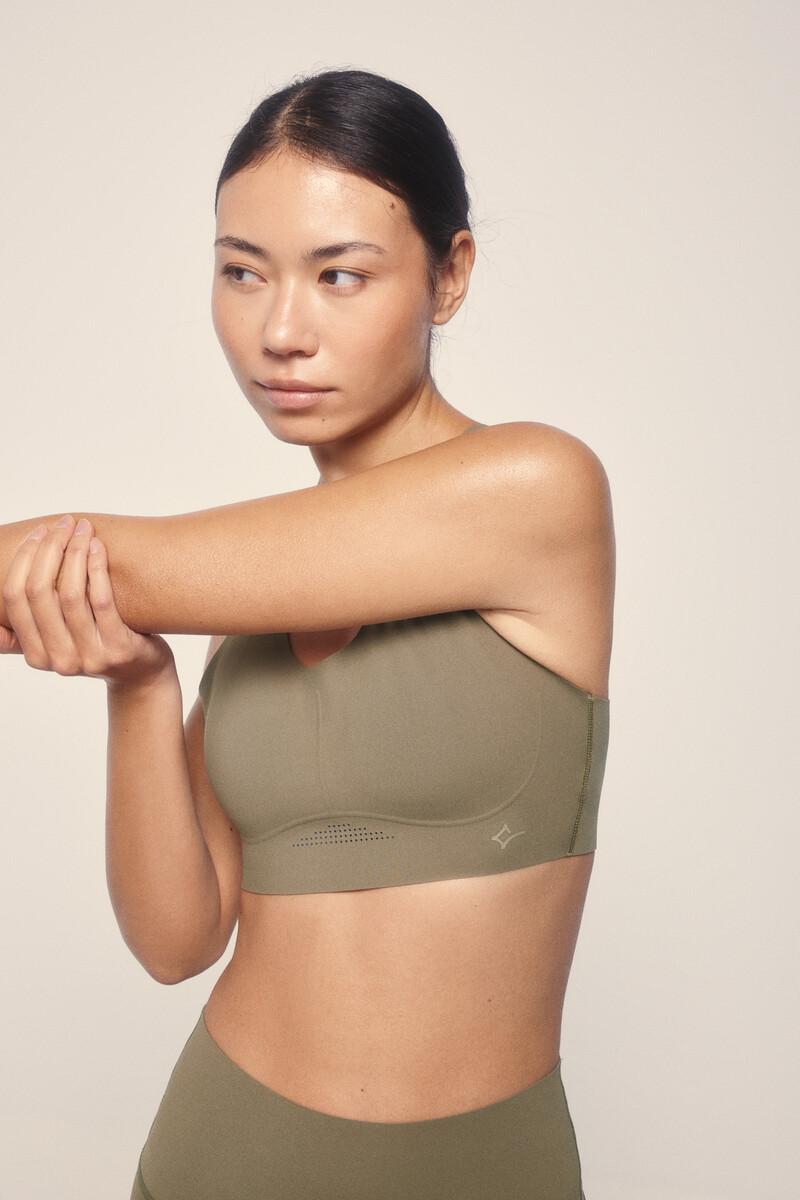 women'secret Sujetador deportivo COMPRESSIVE caqui Envío internacional gratuito