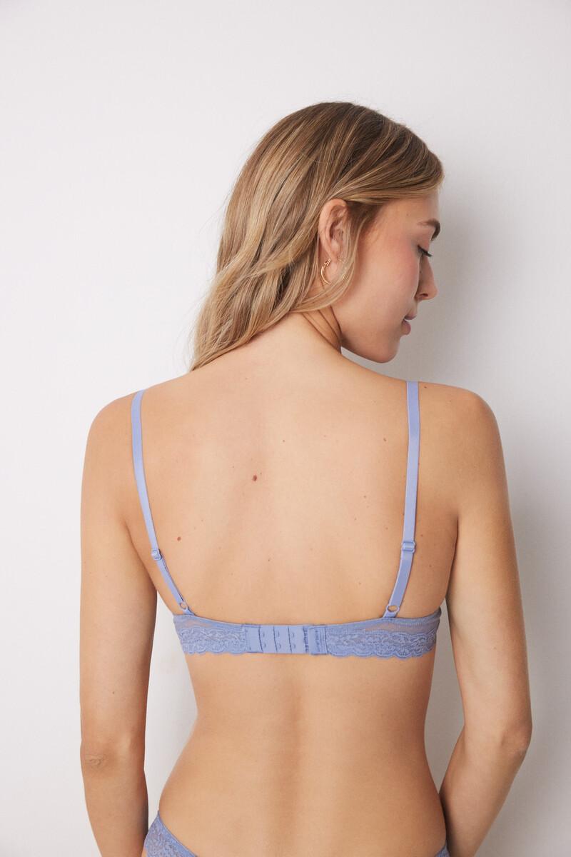women'secret BEAUTIFUL Sujetador clásico relleno tul plumeti azul Descuentos del mes