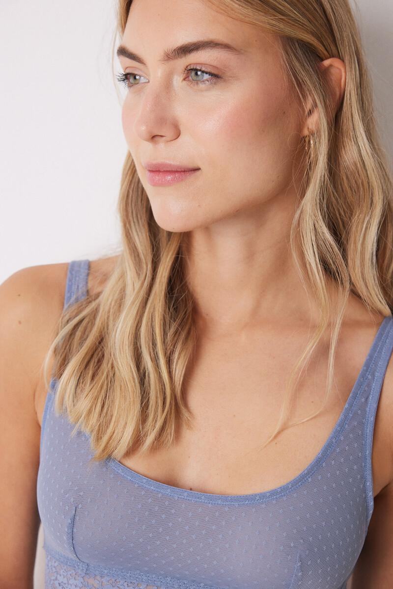 women'secret Sujetador top tul plumeti azul Tienda