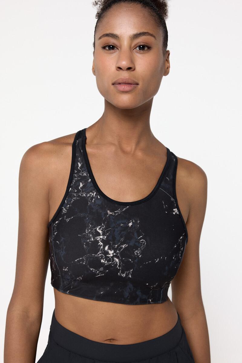 women'secret Sujetador deportivo reversible negro/estampado