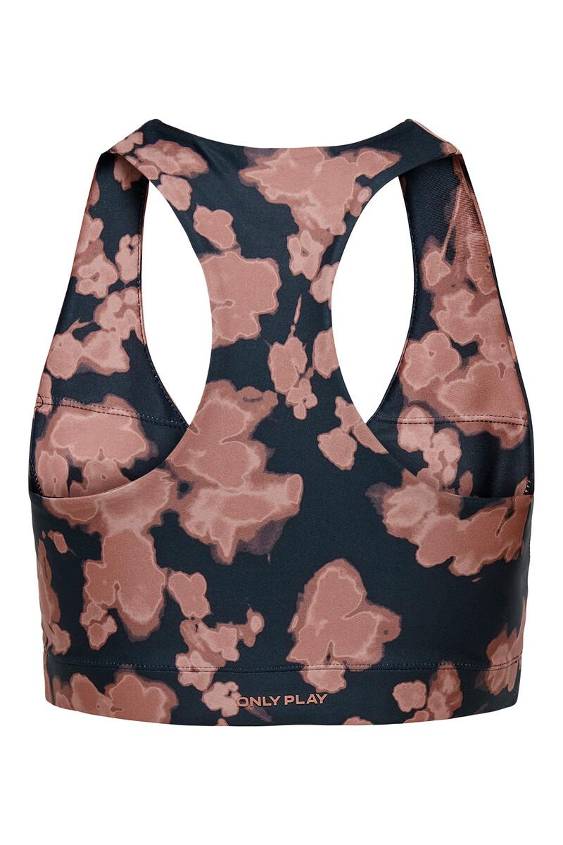 women'secret Sujetador deportivo con banda elástica color azul grafito y acabado lavado rosa palo Solo hoy