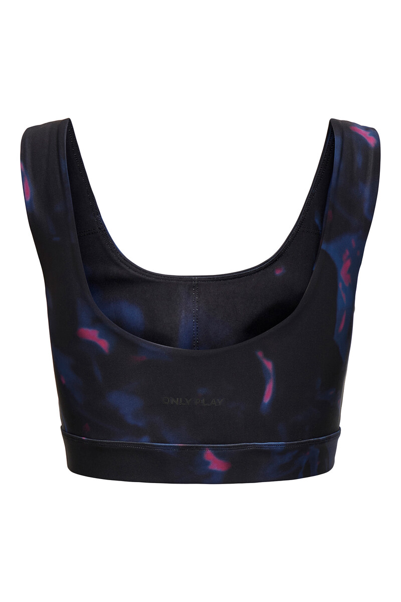 women'secret Sujetador deportivo con banda elástica color negro y diseño multicolor Descuento