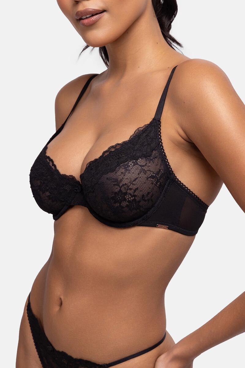 women'secret Sujetador con aro sin relleno encaje negro Rebajas top