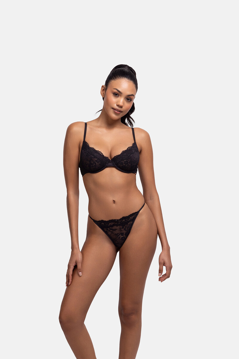 women'secret Sujetador con aro sin relleno encaje negro Rebajas top