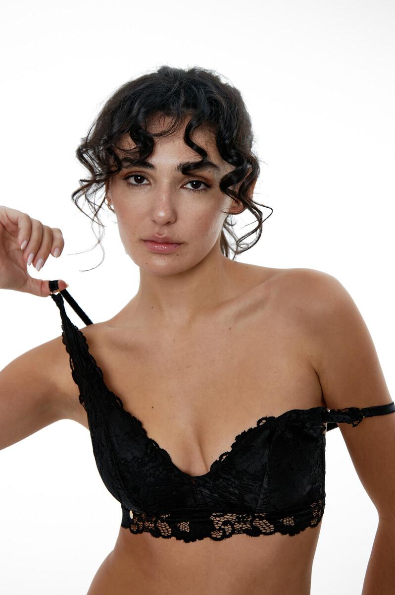 women'secret Sujetador halter de encaje Ingrid Black Oferta exclusiva