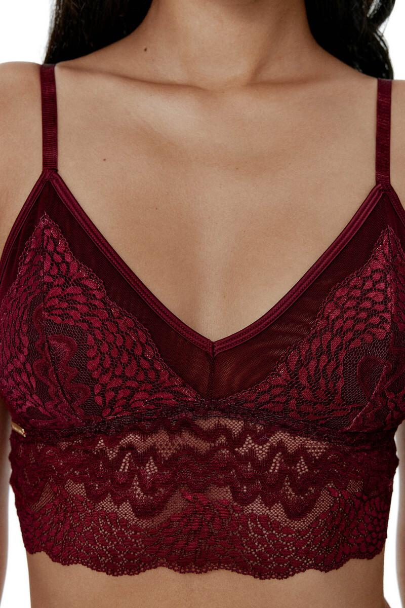 women'secret Bralette Crop Top Stevie - Burgundy Ofertas especiales