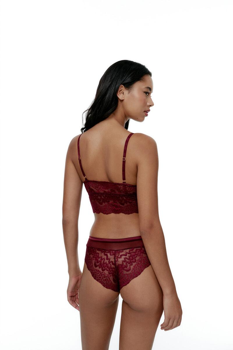 women'secret Bralette Crop Top Stevie - Burgundy Ofertas especiales