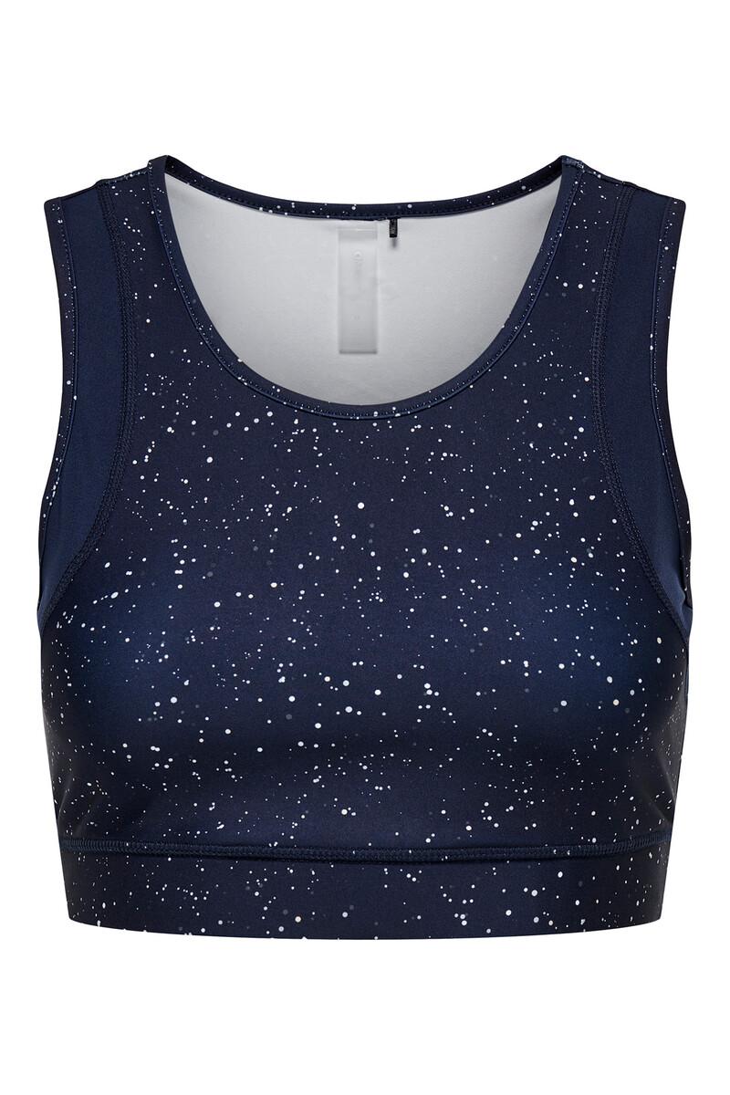 women'secret Sujetador deportivo con efecto metálico color azul marino