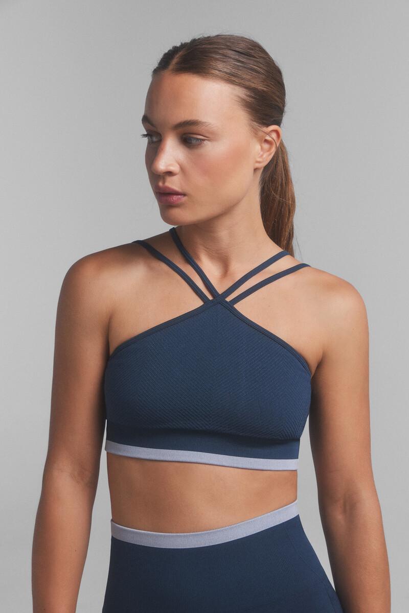 women'secret Sujetador deportivo SEAMLESS COMFORT azul. Special colab ffitcoco Ofertas de temporada