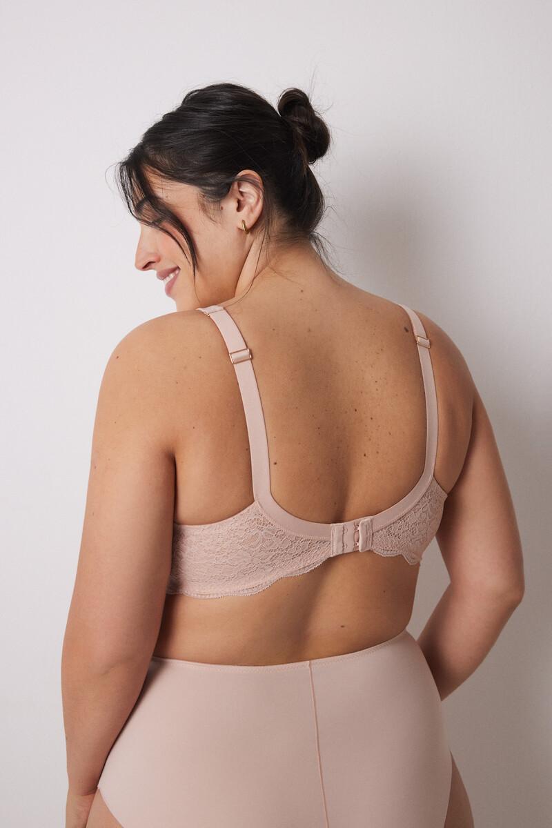 women'secret REAL Sujetador reductor microfibra y encaje rosa Rebajas de fábrica