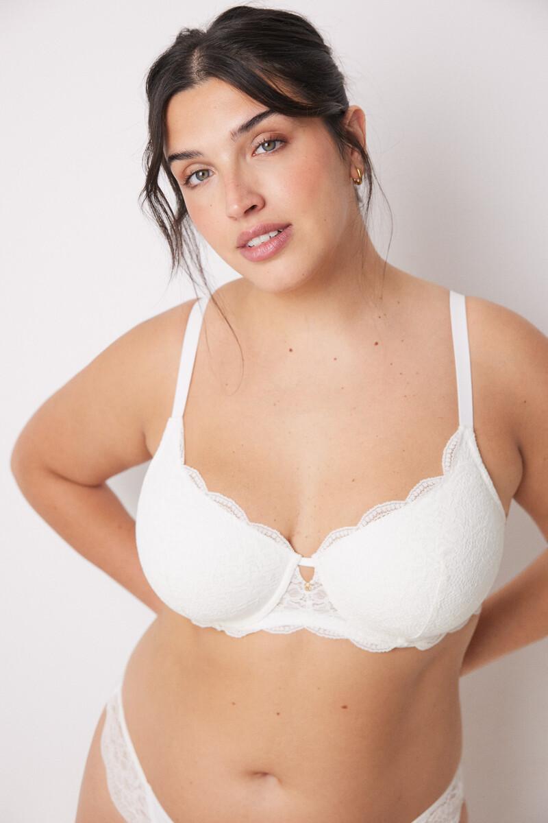 women'secret BEAUTIFUL Sujetador clásico relleno encaje blanco Liquidación