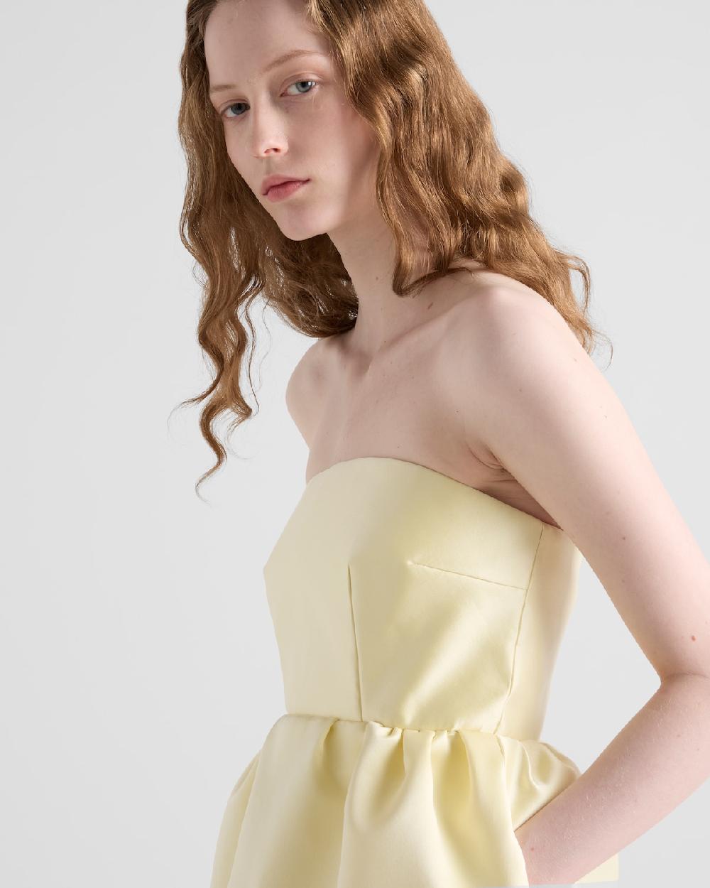 Prada Vestido largo en tejido doble de satén Venta caliente